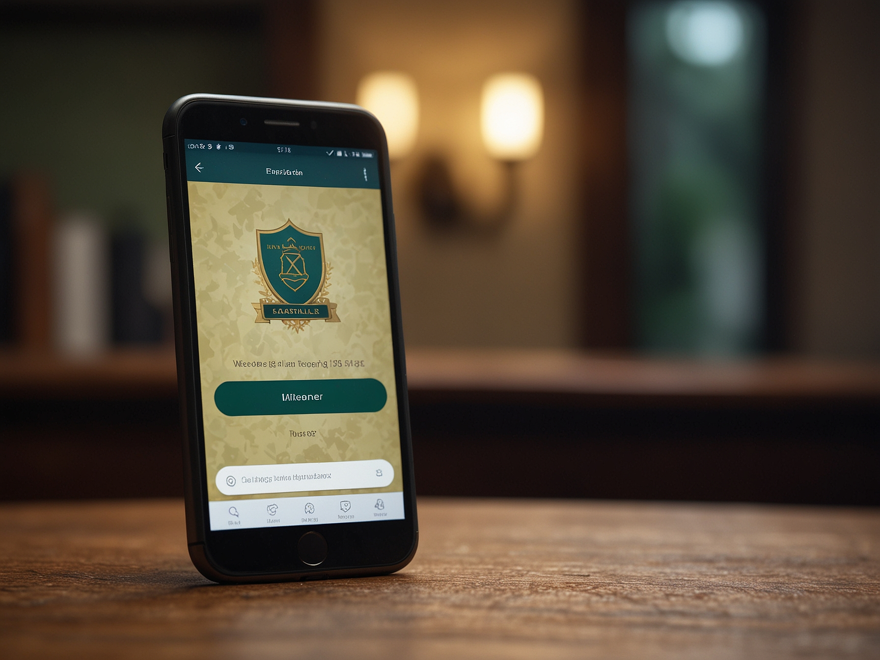 Secure login illustration with mobile phone and shield